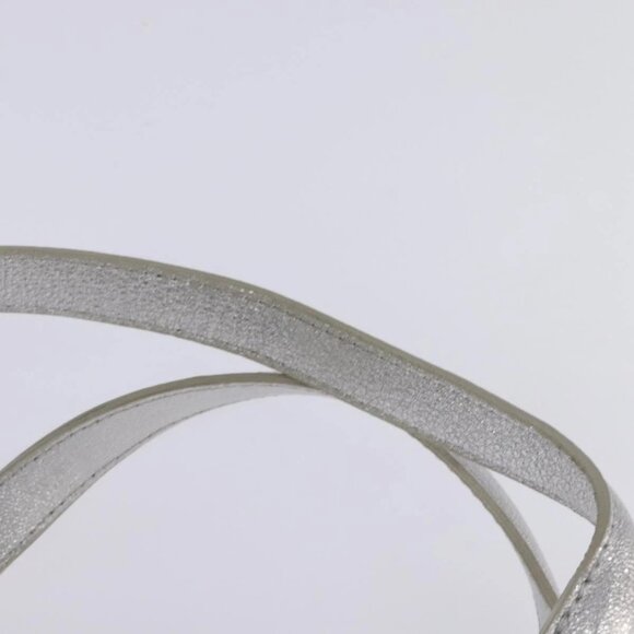 Jimmy Choo Hand Bag Leather Silver Gold Auth BA5980 - Picture 9 of 16